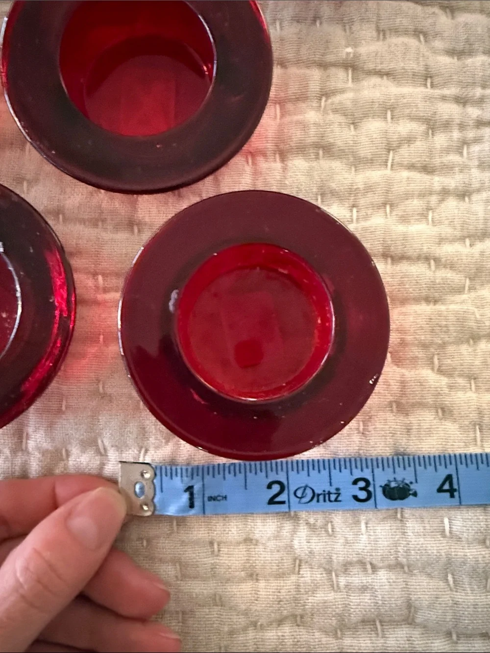 Red Glass Tealight Candle Holders - Set of 14 Crate and Barrel